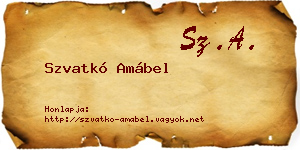 Szvatkó Amábel névjegykártya