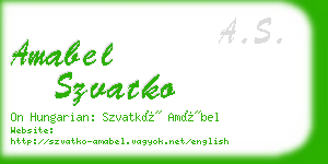 amabel szvatko business card